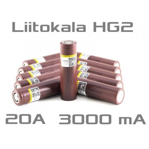 Високострумовий акумулятор LiitoKala HG2 18650 3000mAh 20A Li-Ion LG