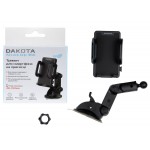 Автотримач для телефону DAKOTA AirLock Grip 360 на гелевій присосці, механічний затискач, 360°