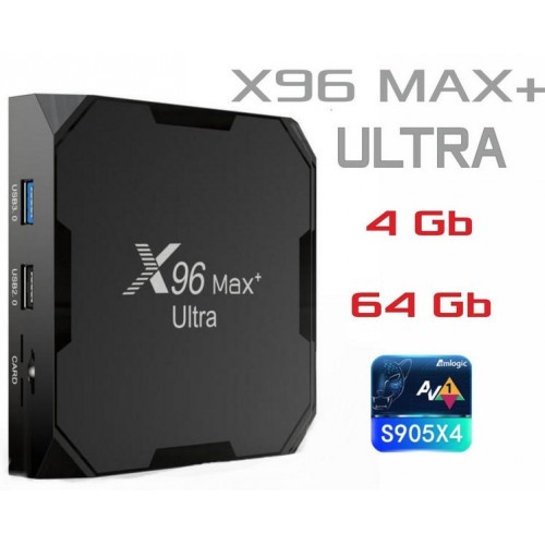 Популярная Смарт ТВ приставка X96 MAX+ ULTRA 4гб 64Гб S905X4 для просмотра фильмов телевидения серфинга в интернете
