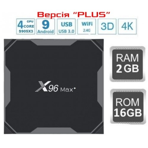 Популярная Смарт ТВ приставка X96 MAX Plus 2гб/16гб для просмотра фильмов телевидения серфинга в интернете