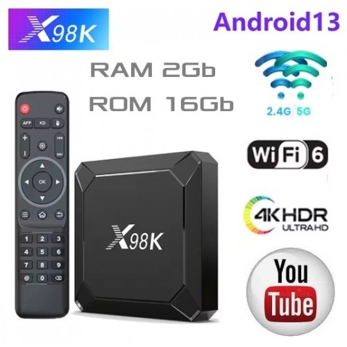 Популярна X98K 2гб 16Гб RK3528 Смарт ТВ Приставка Андроїд 13 WiFi 6 + Телебачення + Фільми. Повністю налаштована і готова до роботи