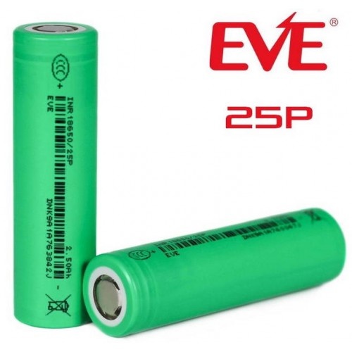 Высокотоковый аккумулятор EVE INR18650-25P 2500mAh 30A Li-Ion оригинал Высокотоковый аккумулятор EVE INR18650-25P 2500mAh 30A Li-Ion оригинал