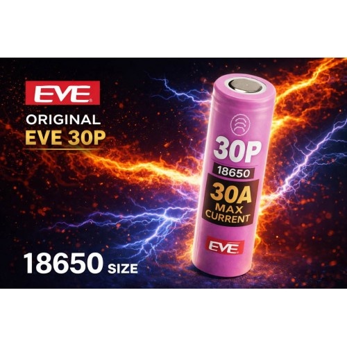 Высокотоковый аккумулятор EVE INR18650-30P 3000mAh 30A Li-Ion оригинал Высокотоковый аккумулятор EVE INR18650-30P 3000mAh 30A Li-Ion оригинал