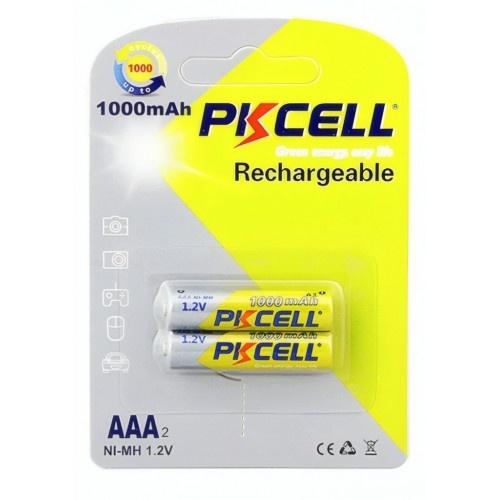 Акумулятори PKCELL Ni-Mh AAA 1000 мАг нікель-металогідрид АAА 2 шт в упаковці