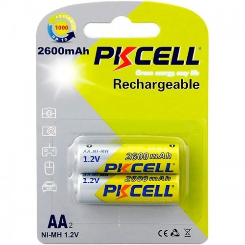 Акумулятори PKCELL Ni-Mh AA 2600 мАг нікель-металогідрид АА 2 шт в упаковці